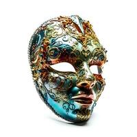 Venetian carnival mask isolated on white background with clipping path photo