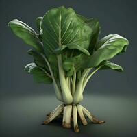 Cabbage on dark background. 3d render photo