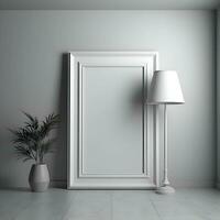 Mock up blank frame in modern interior background  3d render photo