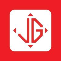 creativo sencillo inicial monograma jg logo diseños vector