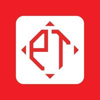 creativo sencillo inicial monograma pt logo diseños vector
