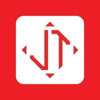 creativo sencillo inicial monograma jt logo diseños vector