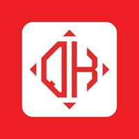 Creative simple Initial Monogram QK Logo Designs. vector