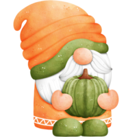 Watercolor Autumn Gnome Illustration png