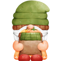 vattenfärg höst gnome illustration png