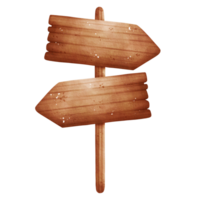 sinal de madeira aquarela png