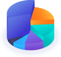 3D Pie Chart 6 Step Infographic png