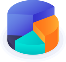 3D Pie Chart 4 Step Infographic png