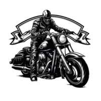 Preto motocicleta clube logotipo isolado png