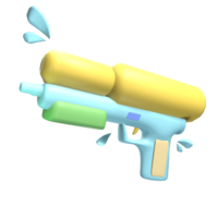 3d pistolet à eau icône été rendu isolé sur le transparent Contexte png