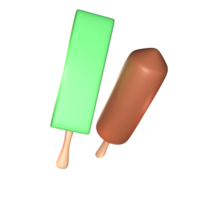 3D ice cream icon summer rendered isolated on the transparent background png
