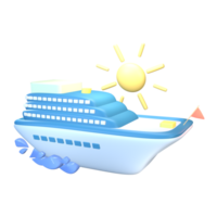 3D cruise icon summer rendered isolated on the transparent background. Simple and elegant object for your design. png