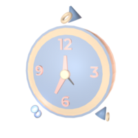 3D icon back to school wall clock rendered isolated on the transparent background. simple and elegant object for your design. png