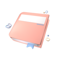 3D icon back to school book rendered isolated on the transparent background. simple and elegant object for your design. png