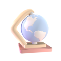 3D icon back to school globe rendered isolated on the transparent background. simple and elegant object for your design. png