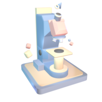 3D icon back to school microscope rendered isolated on the transparent background. simple and elegant object for your design. png