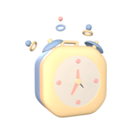 3D icon back to school alarm clock rendered isolated on the transparent background. simple and elegant object for your design. png