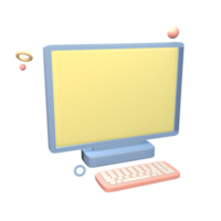 3D icon back to school computer rendered isolated on the transparent background. simple and elegant object for your design. png