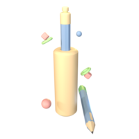 3D icon back to school pencil rendered isolated on the transparent background. simple and elegant object for your design. png