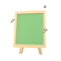 3D icon back to school chalkboard rendered isolated on the transparent background. simple and elegant object for your design. png