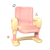 3D icon back to school auditorium chair rendered isolated on the transparent background. simple and elegant object for your design. png