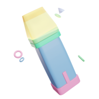 3D icon back to school highlighter rendered isolated on the transparent background. simple and elegant object for your design. png