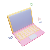 3D icon back to school laptop rendered isolated on the transparent background. simple and elegant object for your design. png