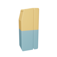 3D icon back to school eraser rendered isolated on the transparent background. simple and elegant object for your design. png