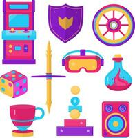 10 video games icon illustrations set isolated on the white background vector