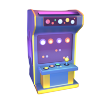 3D icon video games rendered isolated on the transparent background. arcade machine object for your design. png