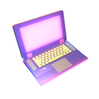 3d icoon video spellen weergegeven geïsoleerd Aan de transparant achtergrond. gaming laptop voorwerp voor uw ontwerp. png