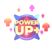 3D icon video games rendered isolated on the transparent background. power-up icon for your design. png