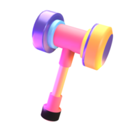 3D icon video games rendered isolated on the transparent background. hammer icon object for your design. png