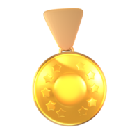 3D icon video games rendered isolated on the transparent background. gold badge object for your design. png