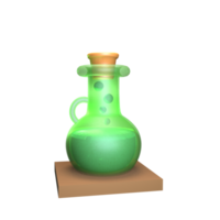 3D icon video games rendered isolated on the transparent background. toxic potion object for your design. png