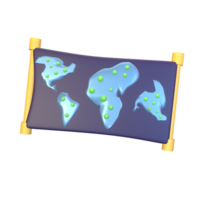 3D icon video games rendered isolated on the transparent background. world map object for your design. png