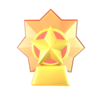 3D icon video games rendered isolated on the transparent background. star badge object for your design. png