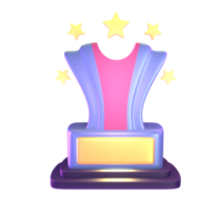 3D icon video games rendered isolated on the transparent background. victory trophy object for your design. png