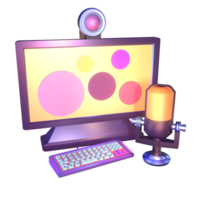 3D icon video games rendered isolated on the transparent background. game streaming object for your design. png