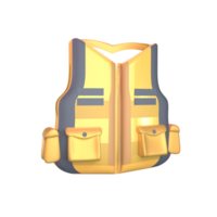 3D icon safety vest rendered isolated on the transparent background png