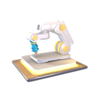 3D icon industrial robot rendered isolated on the transparent background png