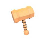 3D icon sledgehammer rendered isolated on the transparent background png