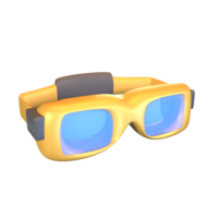 3d icoon veiligheid stofbril weergegeven geïsoleerd Aan de transparant achtergrond png
