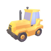 3D icon construction bulldozer rendered isolated on the transparent background png