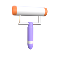 3d ícone rolo escova rendido isolado em a transparente fundo png