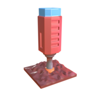 3D icon soil drill rendered isolated on the transparent background png