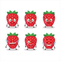 Cartoon character of strawberry with smile expression vector