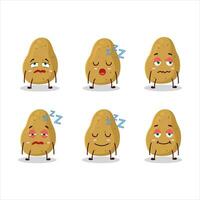 Cartoon character of potato with sleepy expression vector