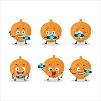 Photographer profession emoticon with onion cartoon character vector