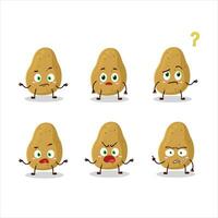 Cartoon character of potato with what expression vector